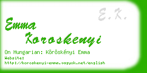 emma koroskenyi business card