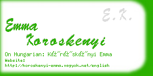 emma koroskenyi business card